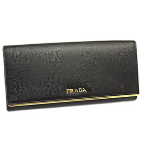 PRADA プラダ 財布 コピー 1M1132 SAF/METAL BAR サフィアーノメタルバー 長財布 NERO ブラック